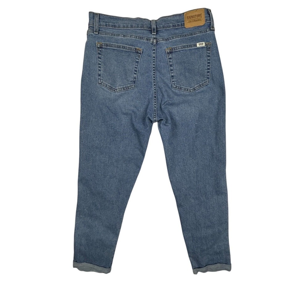 Levi's Jeans Womens 8 30x25 Signature Boyfriend Heritage Cropped High Rise Blue - Picture 2 of 15